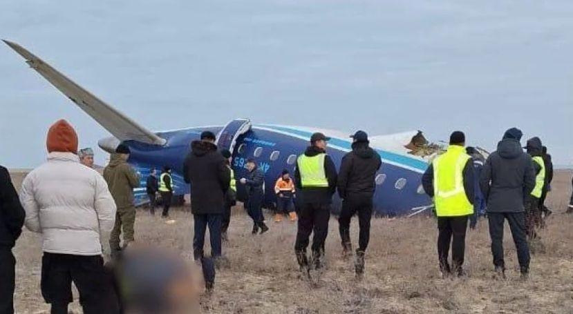 A video has been released showing the site of the plane crash in Kazakhstan.